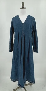 Vestido largo de mezclilla azul de Zara para mujer línea A caftán The Tilda talla M - Imagen 1 de 7