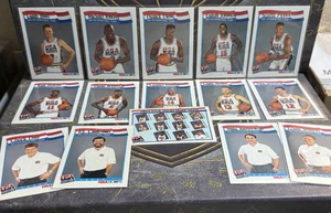 91-92 NBA Hoops USA Olympic Basketball Dream Team 14 carte + lista di controllo Jordan - Foto 1 di 5