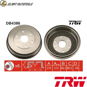 2x BREMSTROMMEL DB4386 FÜR TOYOTA HIACE/IV/Van/Bus /-E2RZ2RZ-E/-T2L2L-T 2.4L - Picture 1 of 8