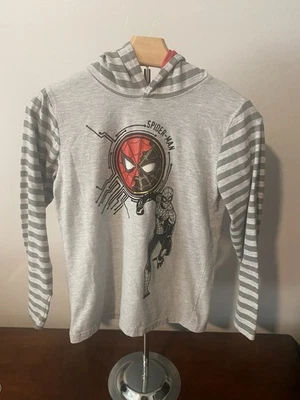 Marvel Spider Man Hooded Long Sleeve Shirt Sz 10/12 - Image 1 of 4