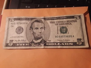 1999 $5 Federal Reserve Cleveland Note Bill - Picture 1 of 2