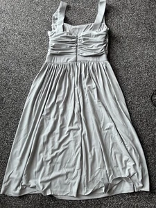 ASOS Grey Slinky Ruched Bodice Midi Dress. Size 10. Bridesmaid Prom Party - Picture 1 of 5