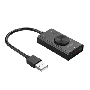 ORICO USB Sound Card for Microphone Earphone 2 in 1 With 3 Port Output Volume - Picture 1 of 12