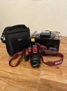 Nikon D5300 Camera Kit with 18-55mm Red + 32GB Memory Card +  Lowepro Camera Bag - Picture 1 of 21