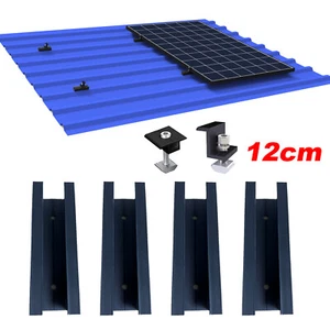 Sistema di fissaggio pannello solare PV 12 cm supporto alluminio tetto in lamiera guida di montaggio - Foto 1 di 18