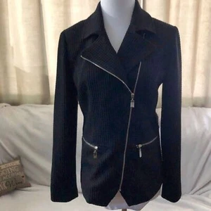Chico's sz 00 Black Textured Moto Jacket NWT - Picture 1 of 12