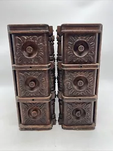 Left And Right Vtg Antique Vintage Ornate Sewing Machine Wood Drawers. - Picture 1 of 19