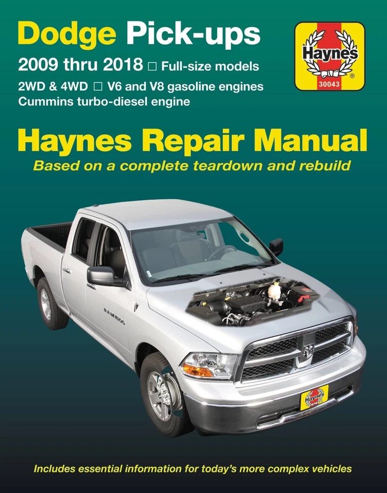 Dodge Ram Truck Shop Manual Service Repair Haynes Book 2009-2018