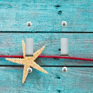 Light Switch Plate Cover BEACH HOME DECOR ~  NAUTICAL ROPE STARFISH RUSTIC - Picture 1 of 26