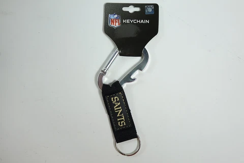 NFL New Orleans Saints Carabineer Keychain, Black, One Size Cover