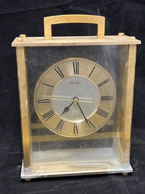 Винтажные кварцевые настольные часы Seiko металлический/бронзовый корпус как не работают R 96 - Изображение 1 из 4