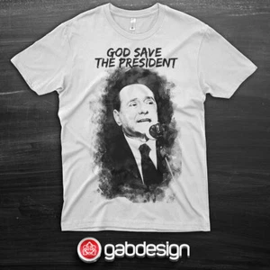 T-shirt Berlusconi God Save The President - 100% cotone - Foto 1 di 1