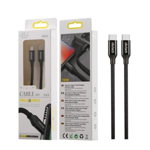 Cavetto Cavo Tipo C a Tipo C USB-C Ricarica e Dati Smartphone Nylon Alluminio 1M - Foto 1 di 2