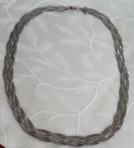 Vintage .925 Sterling Silver Mexico Fancy Braided Necklace 19.5 Inches -30 Grams - Picture 1 of 9