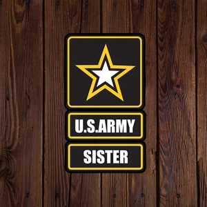 Army sticker vinyl decal US army sister star novelty laptop mug car - Picture 1 of 3