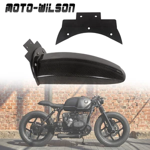 For Motorcycle BMW R80 100% Carbon Fiber Rear Mud Fender With Bracket Gloss - Picture 1 of 16