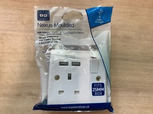 BG  USB Switched Socket 13A Low Profile SP 1 Gang 2.1A - Picture 1 of 1