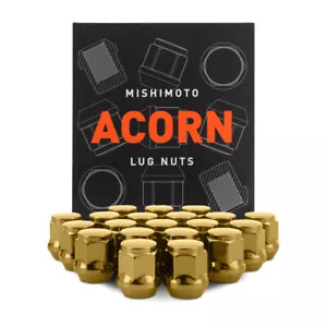 Mishimoto Steel Lug Nuts, M12x1.5, Acorn Seat, 20pc Set, Gold - Photo 1 sur 6