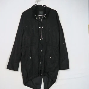 Portmans Womens Trench Coat Jacket 12(AU) or Medium Black Full Zip Outerwear - Picture 1 of 7