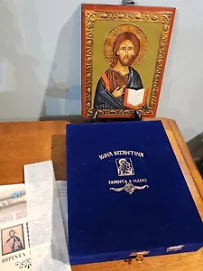 ICONA BIZANTINA/Icona Gesù Maestro dipinta a mano Maestro e Giudice C Pantocratore - Foto 1 di 9