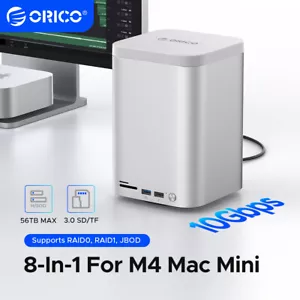 ORICO Mac Mini M4 Dock M.2 SSD 3.5 inch Hard Drive Enclosure Type C Mini DAS - Bild 1 von 11