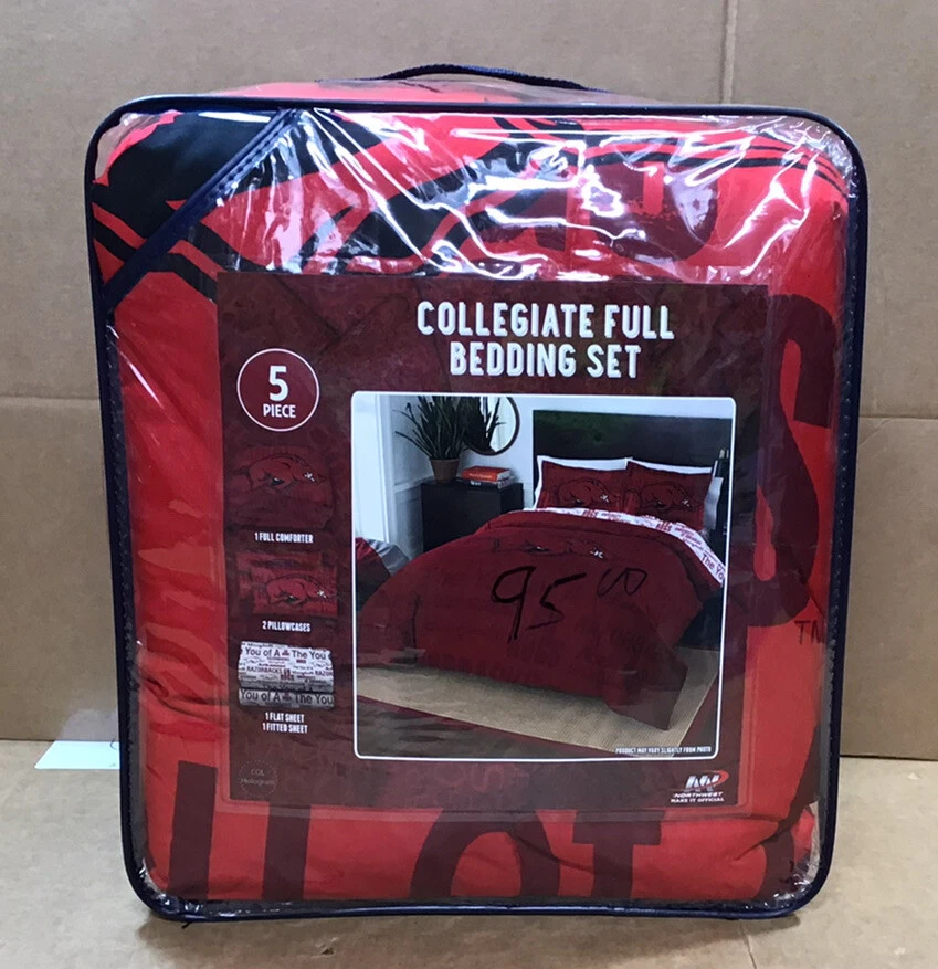 Juego de cama completo universitario de 5 piezas Arkansas Razorbacks Foto 1 de 2