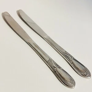 Farberware MAJESTIC Stainless Steel Chrome Indonesia - 2 Dinner Knives - Solid - Picture 1 of 8