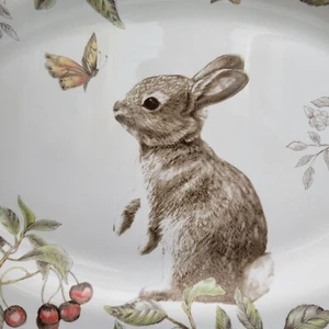 Pier 1 Imports Sofie the Bunny Serving Platter Scalloped Edge 14x10 Floral Print - Picture 1 of 8