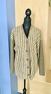 New York Style Brown Striped Cardigan - Size M - Picture 1 of 7