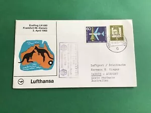 Australia Darwin Frankfurt Lufthansa 1965 Air Mail Flight Stamp Cover R45183 - Picture 1 of 3
