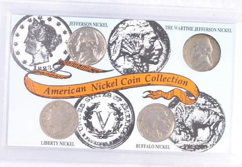 AMERICAN (4) NICKEL COIN COLLECTION:  1907, 1930, 1943, 1962 Cover