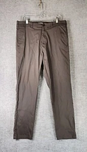 Hill City Everyday Pant Mens 34x32 Brown Athletic Fit Stretch Elastic Waist - Picture 1 of 12