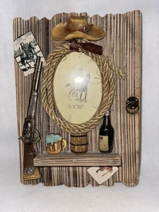 Western Style Wall Hanging Photo Frame Shadow Box With Opening For Storage - Picture 1 of 12