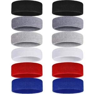 12 Pcs Sweatbands Sport Headbands for Men & Women Basketball Headband Sport C... - Picture 1 of 7