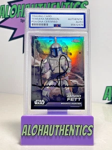 TEMUERA MORRISON SIGNED 2024 TOPPS CHROME JANGO FETT  CARD PSA AUTO STAR WARS - Picture 1 of 2