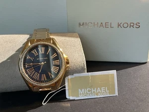Michael Kors Damenuhr Kacie MK6930 blaues Zifferblatt Pave Kristalle Roségold - Bild 1 von 3