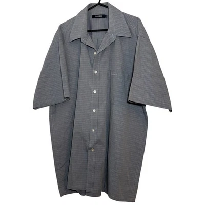 Crocodile Menswear Grey Check Short Sleeve Shirt Size XL Casual Smart 48" Chest - Изображение 1 из 4