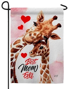 Mama und Baby Giraffe sublimierte Gartenfahne - Bild 1 von 1