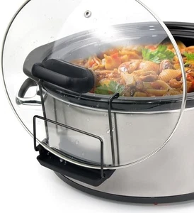 SOPHICO Slow Cooker Lid Holder for Cooking, Hand Free Pot Black, 2 Pack - Picture 1 of 6