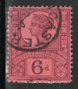 Gran Bretagna SG208 Regina Vittoria 1887 6d viola e rosa-rosso USATO - Foto 1 di 1
