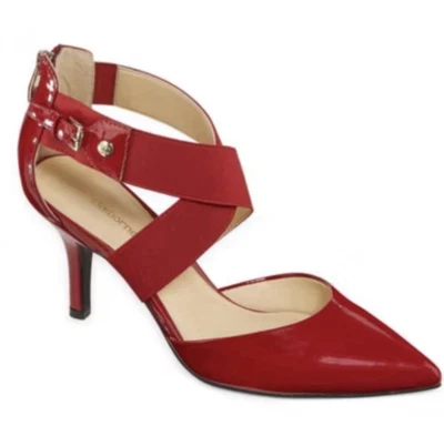Tacones para mujer Liz Claiborne Keegan rojo charol, talla 8,5 Foto 1 de 4
