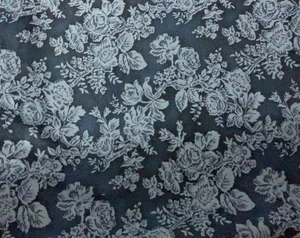 One & 1/2 Yards Blue Flowers “Fabric 100% Cotton - Picture 1 of 1