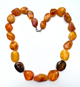 Bernsteinkette Baltic Sea Amber Bernstein Kette Butterscotch Necklace Natur 380 - Bild 1 von 8