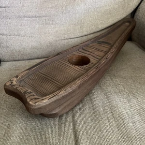 Vintage Japanese Flower Vase Ikenobo Ikebana Boat-shaped Cedar wood Tomari-bune - Picture 1 of 17