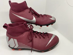 Youth Maroon Nike Mercurial Soccer Cleats 6Y US 6 Ankle Sock Laces Boys Girls - Picture 1 of 7