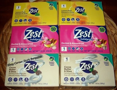 Комплект мыла ZEST Bar - (6 батончиков) лимонная цедра, миндальное масло орхидеи, какао - Изображение 1 из 2