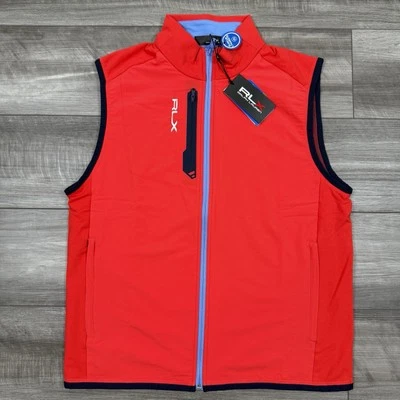 RLX Ralph Lauren Men's Paneled Stretch Terry Vest Golf Red Size Medium NEW $168 - Image 1 of 4