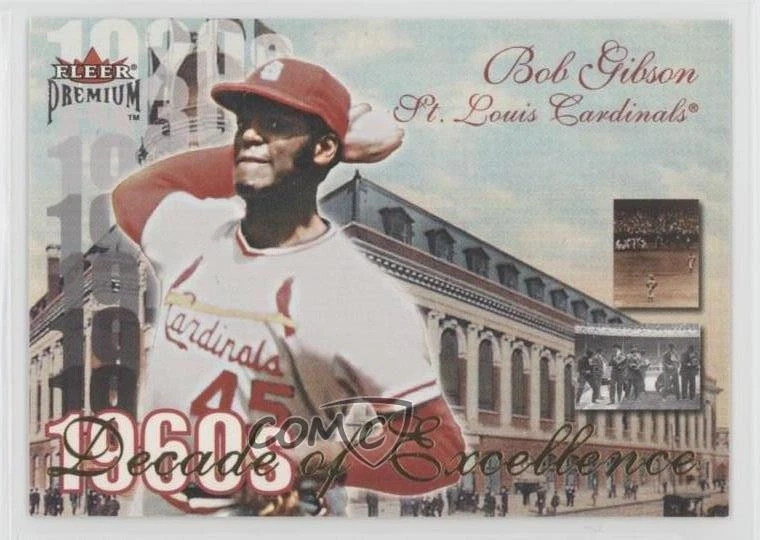 2001 Fleer Premium Decade of Excellence Bob Gibson #20de HOF - Image 1 of 2