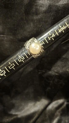 Silpada Mermaid White Coin Pearl Sterling Silver Woven Ring Sz 8.5 - Image 1 of 4