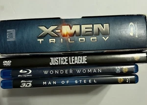 X-Men Trilogy + Justice League, Man of Steel 3D, Wonder Woman Blu-ray DVD Set /4 - Foto 1 di 5